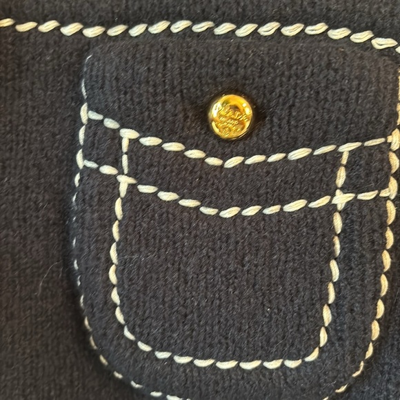 NWT Prada 100% Cashmere Long Sleeve Gold Button Sweater - Picture 13 of 13